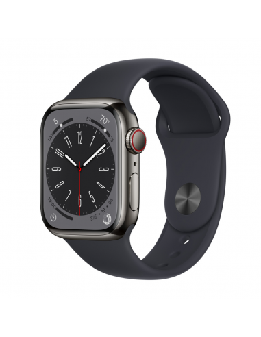 Apple Watch Series 8 Boîtier en acier inoxydable 41 mm Cellular - Graphite français