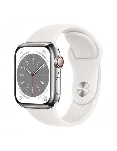 Apple Watch Series 8 Boîtier en acier inoxydable 41 mm Cellular - Argent Paris Déstockage Promo