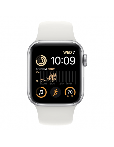 Apple Watch SE (2nd Generation) 44 mm Cellular - Argent brillant des détails fins